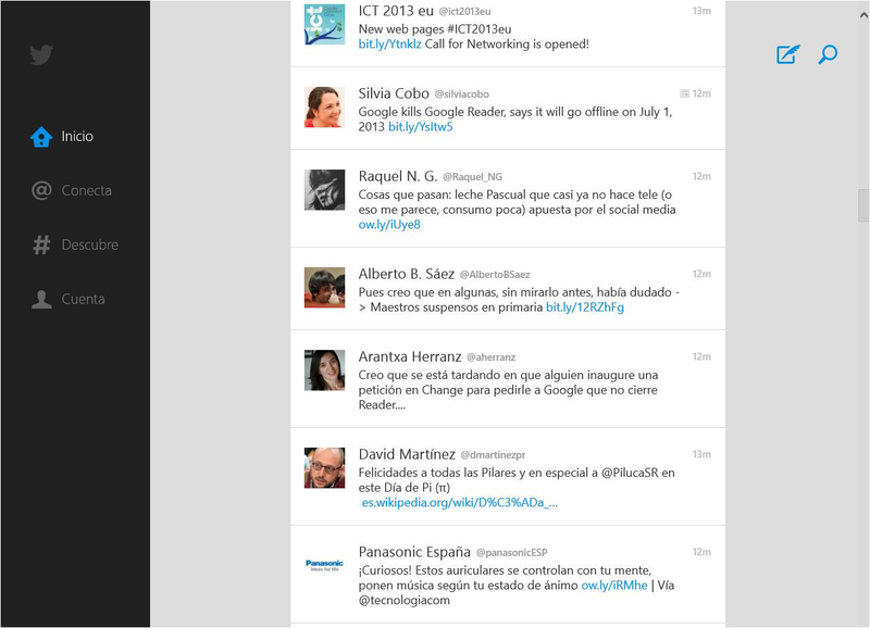 Illustration for article titled Twitter, por fin, publica su aplicación para Windows 8